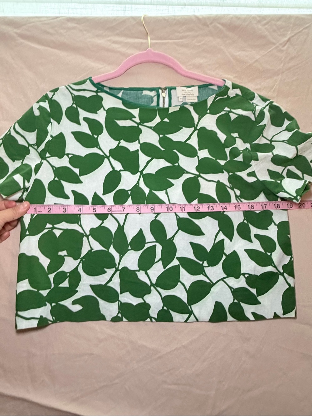 Kate spade Green Leaf Print Women’s Top - Classic Boxy Tee